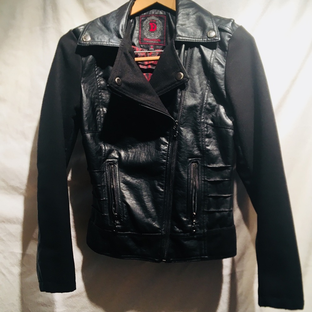Dollhouse Black Faux Leather & Wool Jacket (S)